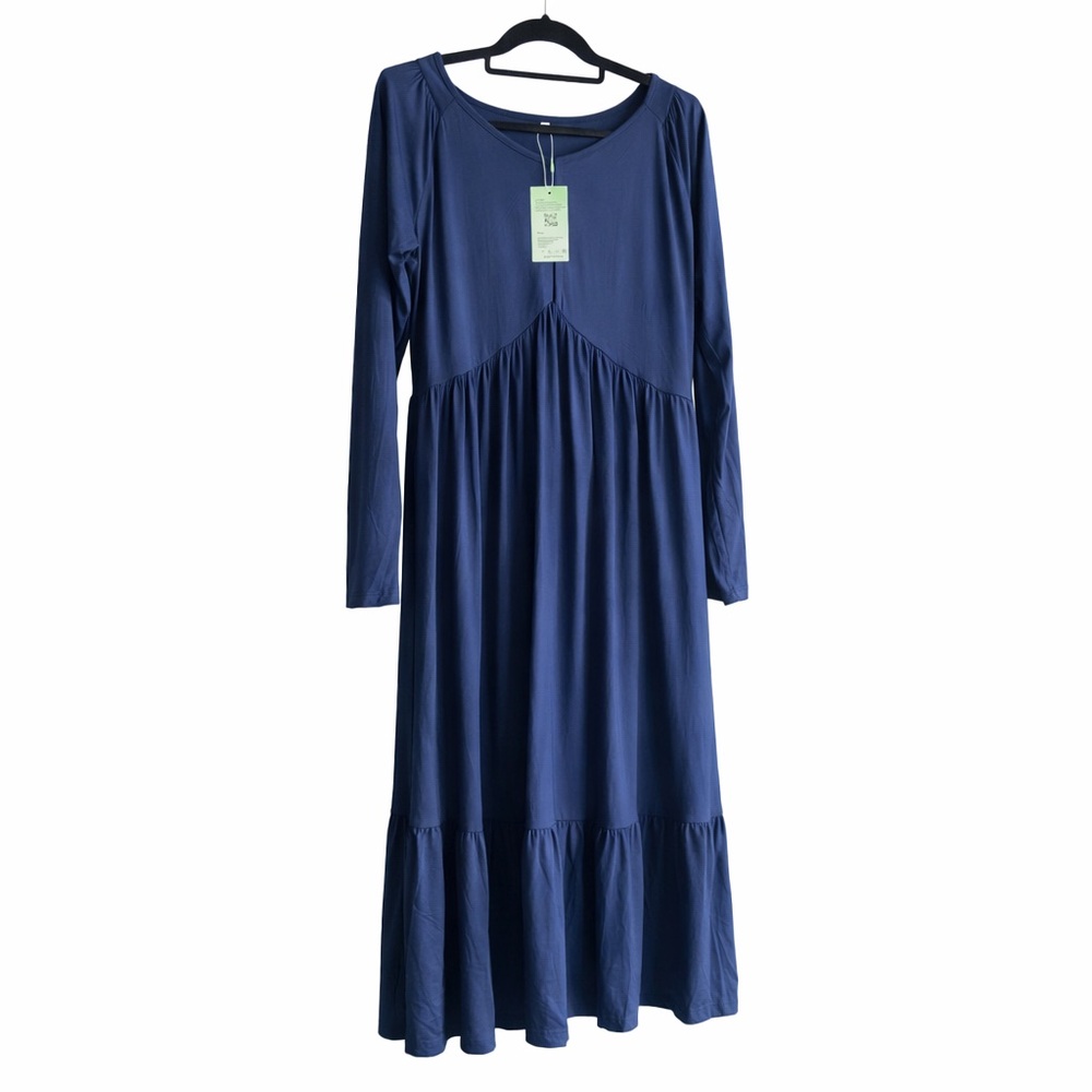Auselily XL Long Sleeve Blue Dress new